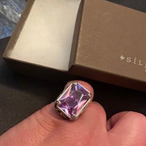 Silpada Silver Lavender Fields Ring Size 6